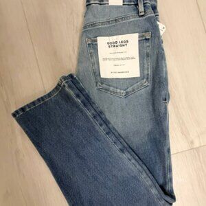 Good American Mid-Rise Straight Leg Jeans
